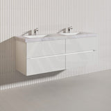 Lukka Cabarita 1500mm Modern Wall Hung Vanity PVC Single/Double Bowls Cabinet Variant Colour Available