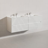 Lukka Cabarita 1500mm Modern Wall Hung Vanity PVC Single/Double Bowls Cabinet Variant Colour Available