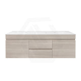 Lukka Camden Modern 1500mm Wall Hung Vanity E0 MDF Wood Grain PVC Film Cabinet with Middle Drawers In Various Colours