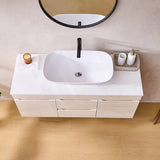 Lukka Camden Modern 1500mm Wall Hung Vanity E0 MDF Wood Grain PVC Film Cabinet with Middle Drawers In Various Colours