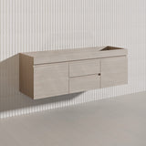 Lukka Camden Modern 1500mm Wall Hung Vanity E0 MDF Wood Grain PVC Film Cabinet with Middle Drawers In Various Colours