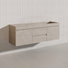 Lukka Camden Modern 1500mm Wall Hung Vanity E0 MDF Wood Grain PVC Film Cabinet with Middle Drawers In Various Colours