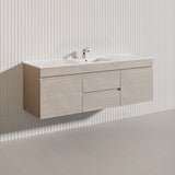 Lukka Camden Modern 1500mm Wall Hung Vanity E0 MDF Wood Grain PVC Film Cabinet with Middle Drawers In Various Colours