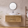 Lukka Camden Modern 1500mm Wall Hung Vanity E0 MDF Wood Grain PVC Film Cabinet with Middle Drawers In Various Colours
