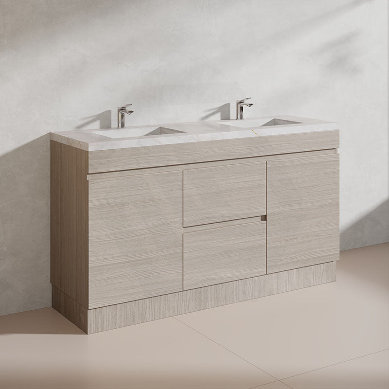 Lukka 1500mm Camden Morden Freestanding Vanity E0 MDF Cabinet Single/Double Bowls In Various Color