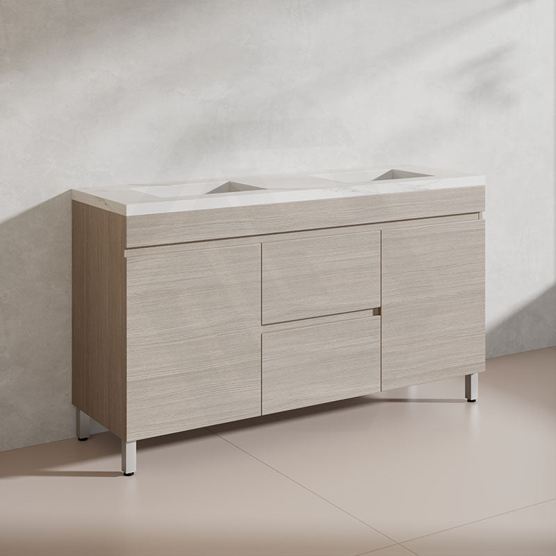 Lukka 1500mm Camden Morden Freestanding Vanity E0 MDF Cabinet Single/Double Bowls In Various Color