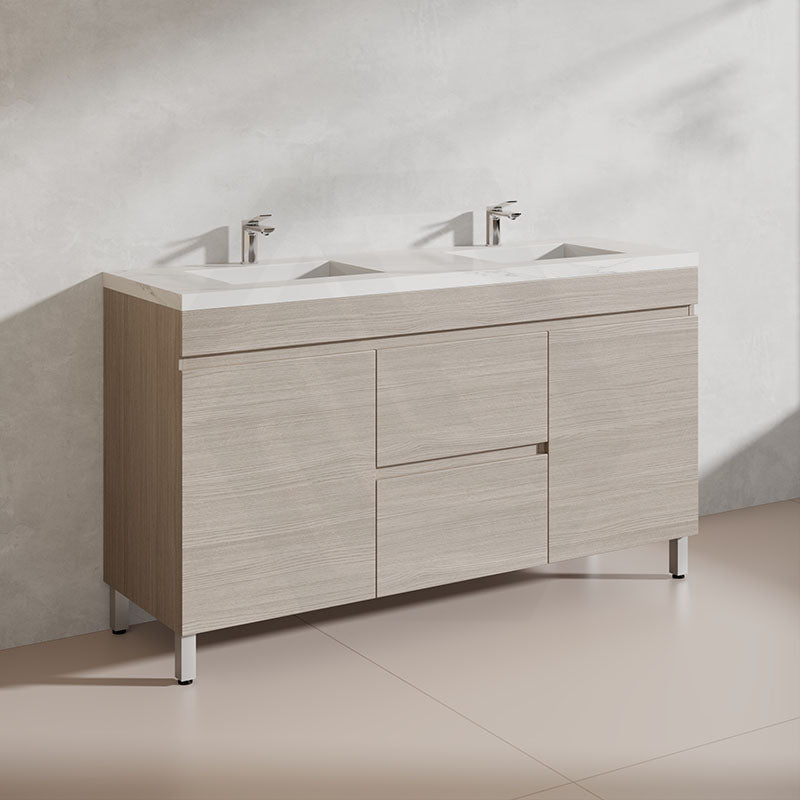 Lukka 1500mm Camden Morden Freestanding Vanity E0 MDF Cabinet Single/Double Bowls In Various Color