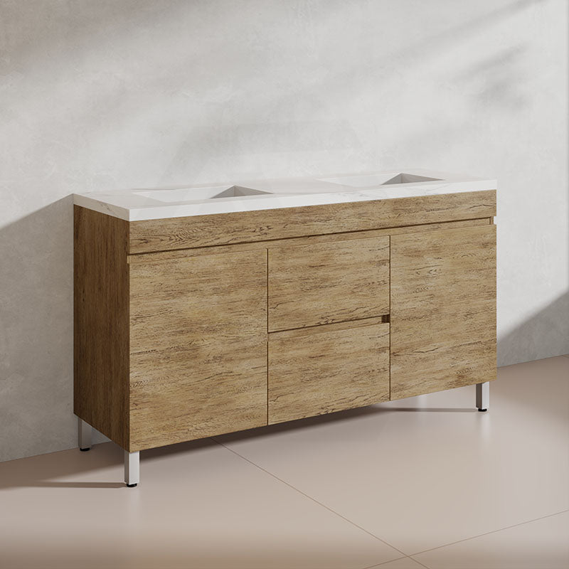 Lukka 1500mm Camden Morden Freestanding Vanity E0 MDF Cabinet Single/Double Bowls In Various Color