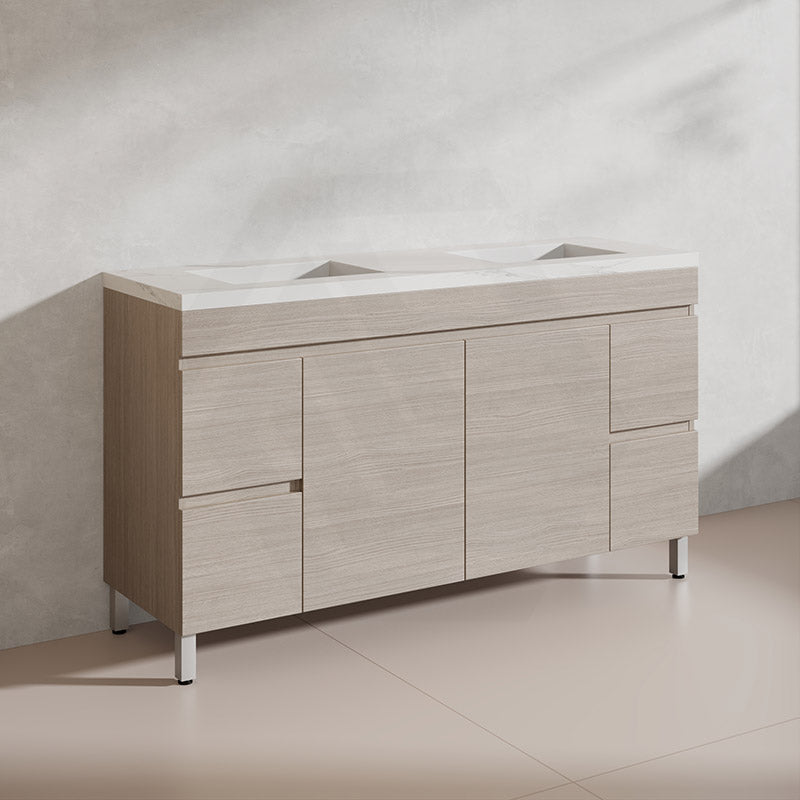 Lukka 1500mm Camden Morden Freestanding Vanity E0 MDF Cabinet Single/Double Bowls In Various Color