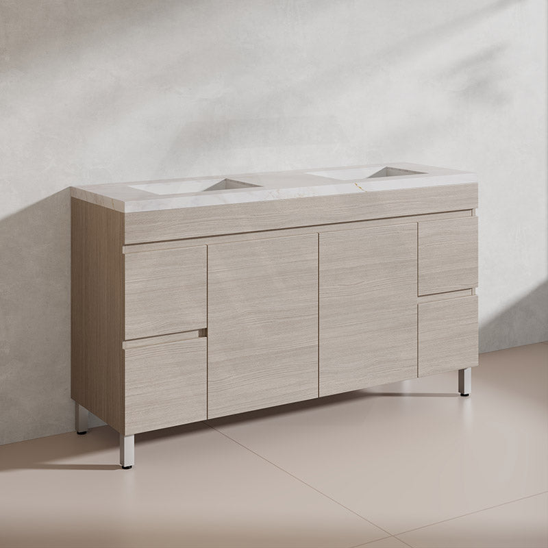Lukka 1500mm Camden Morden Freestanding Vanity E0 MDF Cabinet Single/Double Bowls In Various Color