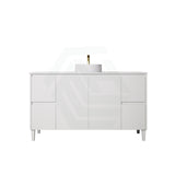 Lukka Crete Modern 600-1500mm Matt Black/White Freestanding Vanity with Legs PVC Board Linear Surface