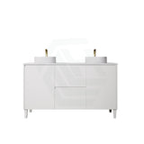 Lukka Crete Modern 600-1500mm Matt Black/White Freestanding Vanity with Legs PVC Board Linear Surface