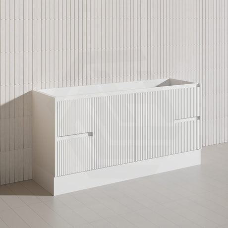 Lukka Crete Modern 1500mm Matt Black/White Freestanding Vanity Single/Double Bowls PVC Board Linear Surface