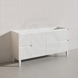 Lukka Crete Modern 1500mm Matt Black/White Freestanding Vanity Single/Double Bowls PVC Board Linear Surface