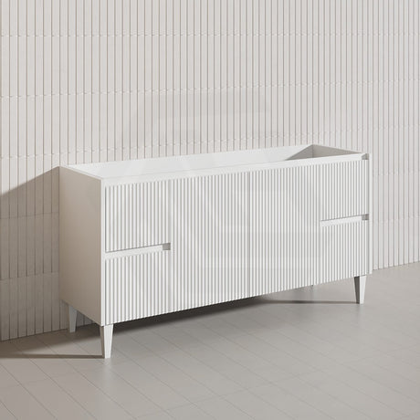 Lukka Crete Modern 1500mm Matt Black/White Freestanding Vanity Single/Double Bowls PVC Board Linear Surface