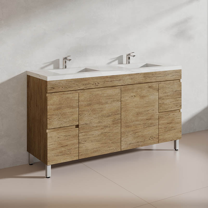 Lukka 1500mm Camden Morden Freestanding Vanity E0 MDF Cabinet Single/Double Bowls In Various Color