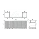 600-1500mm Lukka Crete Wall Hung Bathroom Fluted Vanity Matt White/Black PVC Board Cabinet ONLY & Ceramic Top Available