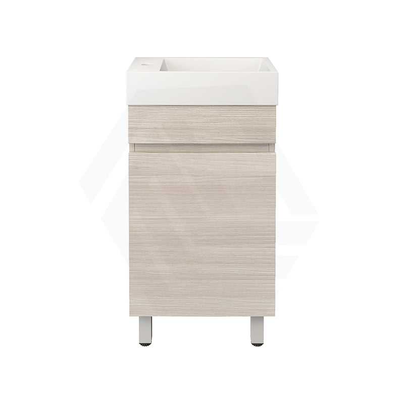 Lukka 450x250x780mm Camden Modern Freestanding Mini Vanity Cabinet PVC Film Coastal/Prime Oak With Ceramic Top