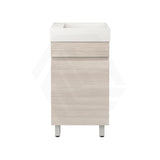 Lukka 450x250x780mm Camden Modern Freestanding Mini Vanity Cabinet PVC Film Coastal/Prime Oak With Ceramic Top