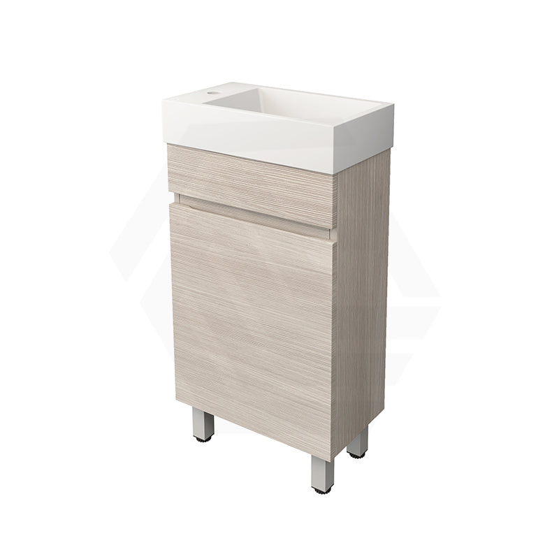 Lukka 450x250x780mm Camden Modern Freestanding Mini Vanity Cabinet PVC Film Coastal/Prime Oak With Ceramic Top