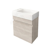 Lukka Camden Modern 420x250x500mm Prime/Coastal Oak E0 MDF Mini Wall Hung Vanity with Soft Closing Finger Pull Doors