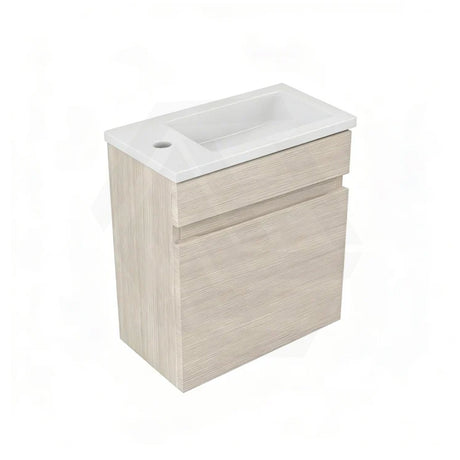 Lukka Camden Modern 420x250x500mm Prime/Coastal Oak E0 MDF Mini Wall Hung Vanity with Soft Closing Finger Pull Doors