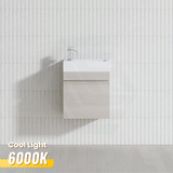 Lukka Camden Modern 420x250x500mm Prime/Coastal Oak E0 MDF Mini Wall Hung Vanity with Soft Closing Finger Pull Doors