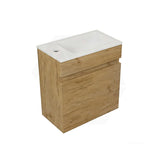 Lukka Camden Modern 420x250x500mm Prime/Coastal Oak E0 MDF Mini Wall Hung Vanity with Soft Closing Finger Pull Doors