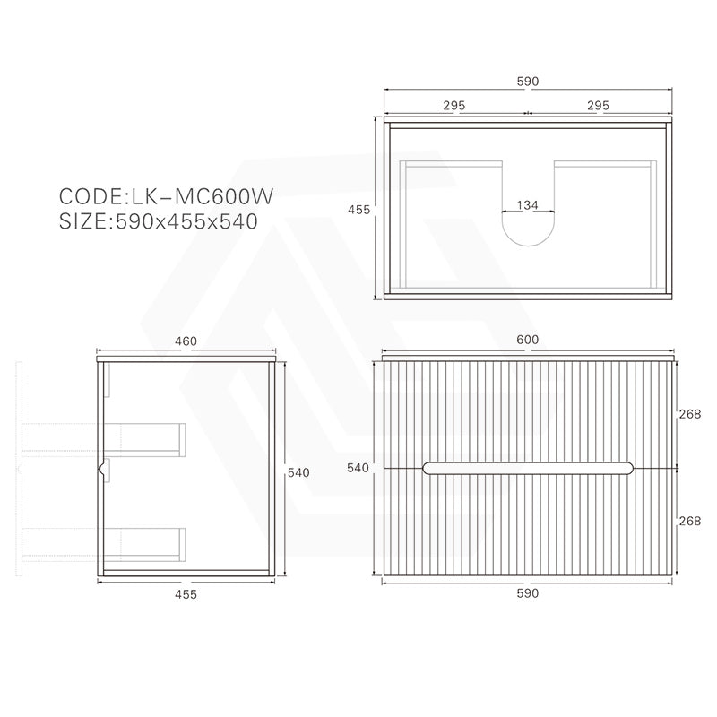 Lukka Cabarita 600mm Modern Wall Hung Vanity PVC Cabinet Variant Colour Available