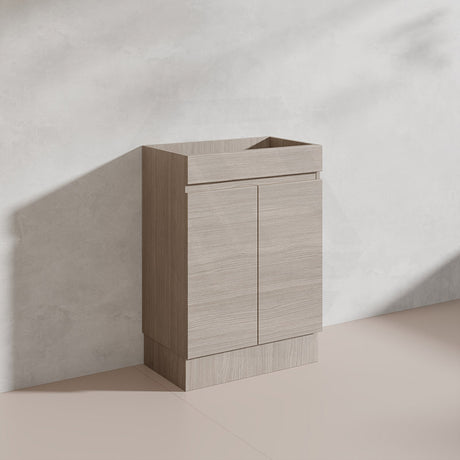 Lukka Camden Modern 600mm Narrow Freestanding Vanity E0 MDF Wood Grain PVC Film Cabinet Variant Colour Available