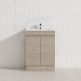 Lukka Camden Modern 600mm Narrow Freestanding Vanity E0 MDF Wood Grain PVC Film Cabinet Variant Colour Available