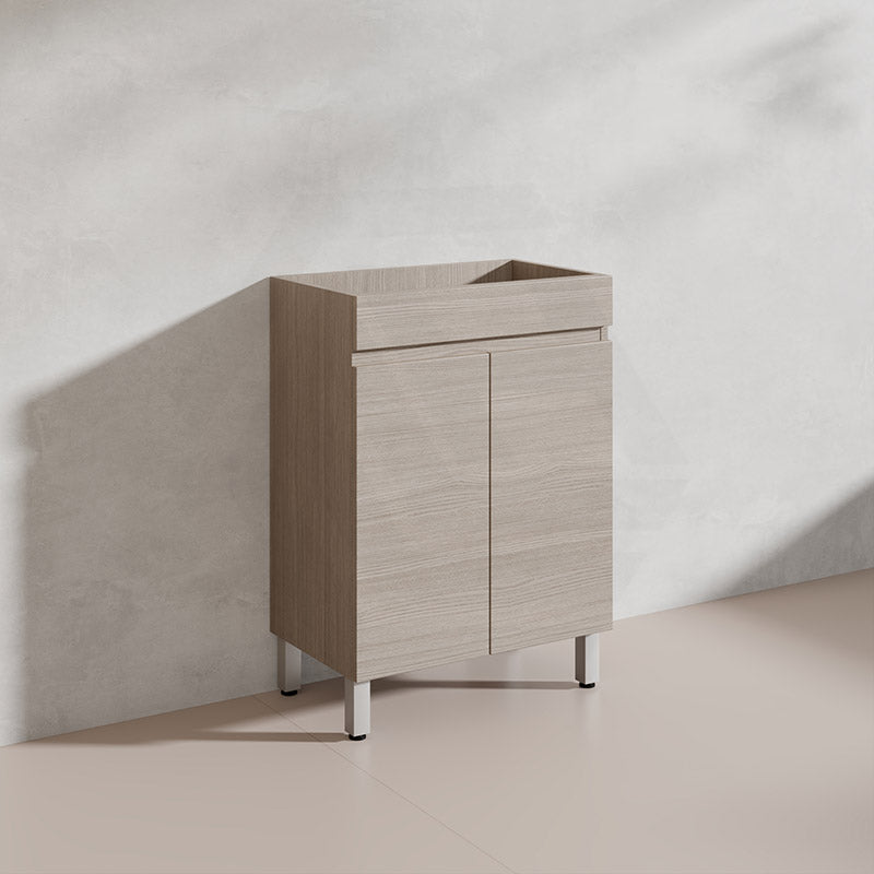 Lukka Camden Modern 600mm Narrow Freestanding Vanity E0 MDF Wood Grain PVC Film Cabinet Variant Colour Available