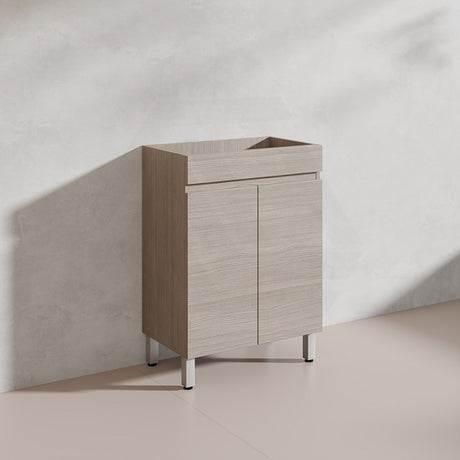 Lukka Camden Modern 600mm Narrow Freestanding Vanity E0 MDF Wood Grain PVC Film Cabinet Variant Colour Available