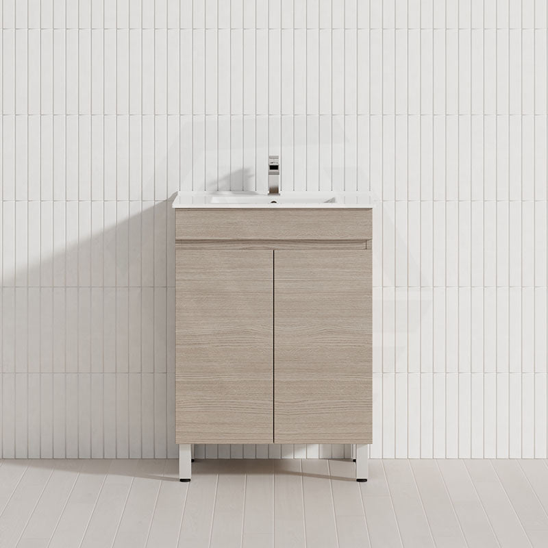 Lukka Camden Modern 600mm Narrow Freestanding Vanity E0 MDF Wood Grain PVC Film Cabinet Variant Colour Available
