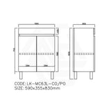 Lukka Camden Modern 600mm Narrow Freestanding Vanity E0 MDF Wood Grain PVC Film Cabinet Variant Colour Available