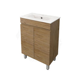 Lukka Camden Modern 600mm Narrow Freestanding Vanity E0 MDF Wood Grain PVC Film Cabinet Variant Colour Available