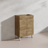 Lukka Camden Modern 600mm Narrow Freestanding Vanity E0 MDF Wood Grain PVC Film Cabinet Variant Colour Available