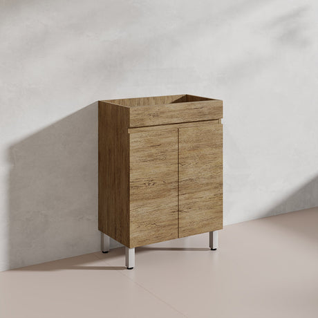 Lukka Camden Modern 600mm Narrow Freestanding Vanity E0 MDF Wood Grain PVC Film Cabinet Variant Colour Available