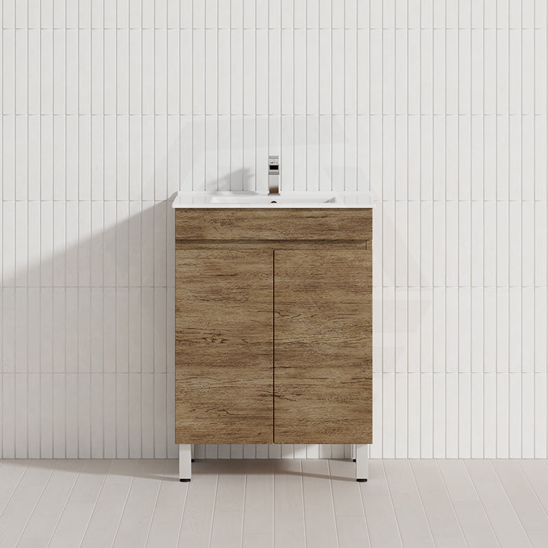 Lukka Camden Modern 600mm Narrow Freestanding Vanity E0 MDF Wood Grain PVC Film Cabinet Variant Colour Available