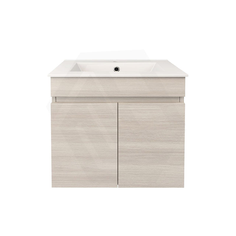 Lukka Camden Modern 600mm Narrow Wall Hung Vanity E0 MDF Thermolaminated with Wood Grain PVC Film Cabinet Variant Colour Available