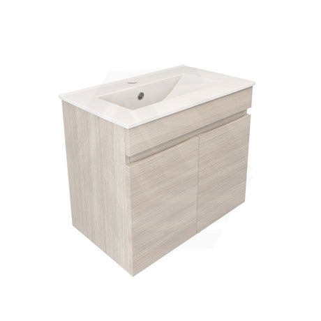 Lukka Camden Modern 600mm Narrow Wall Hung Vanity E0 MDF Thermolaminated with Wood Grain  PVC Film Cabinet Variant Colour Available
