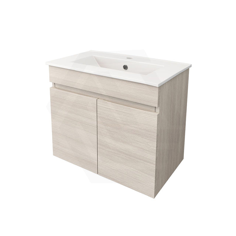Lukka Camden Modern 600mm Narrow Wall Hung Vanity E0 MDF Thermolaminated with Wood Grain PVC Film Cabinet Variant Colour Available