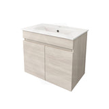 Lukka Camden Modern 600mm Narrow Wall Hung Vanity E0 MDF Thermolaminated with Wood Grain PVC Film Cabinet Variant Colour Available