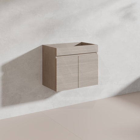 Lukka Camden Modern 600mm Narrow Wall Hung Vanity E0 MDF Thermolaminated with Wood Grain PVC Film Cabinet Variant Colour Available