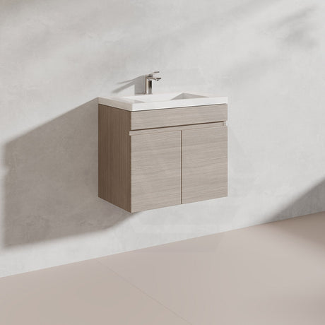 Lukka Camden Modern 600mm Narrow Wall Hung Vanity E0 MDF Thermolaminated with Wood Grain PVC Film Cabinet Variant Colour Available