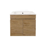 Lukka Camden Modern 600mm Narrow Wall Hung Vanity E0 MDF Thermolaminated with Wood Grain PVC Film Cabinet Variant Colour Available