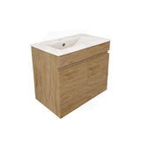 Lukka Camden Modern 600mm Narrow Wall Hung Vanity E0 MDF Thermolaminated with Wood Grain PVC Film Cabinet Variant Colour Available