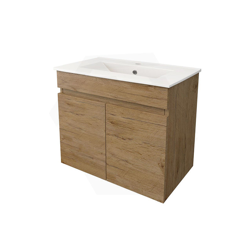 Lukka Camden Modern 600mm Narrow Wall Hung Vanity E0 MDF Thermolaminated with Wood Grain PVC Film Cabinet Variant Colour Available
