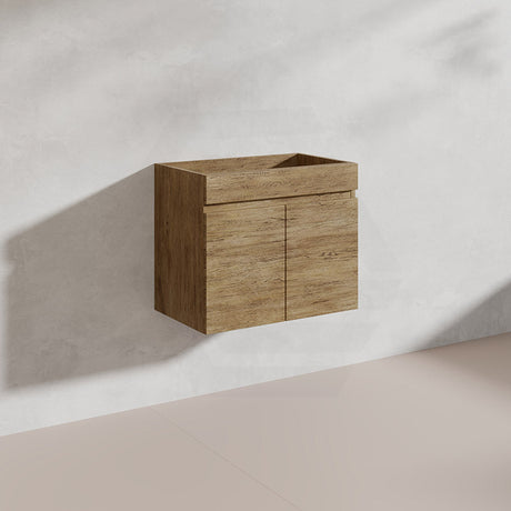 Lukka Camden Modern 600mm Narrow Wall Hung Vanity E0 MDF Thermolaminated with Wood Grain PVC Film Cabinet Variant Colour Available