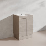 Lukka Camden Modern 600mm Freestanding Vanity E0 MDF Wood Grain PVC Film Cabinet Variant Colour Available